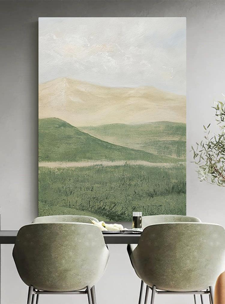 abstract landscape Mounts green wall art minimalism Oil Paintings
